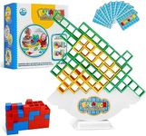 Anpole Balance and Play - Tetra Tower Stacking Blocks Game, Fun and Educational Entertainment for Kids, Board Games for Family, Parties, Travel Building Blocks (48 PCS)