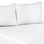 Flat Sheet Plain Dyed Polycotton Bedsheet Super Soft Easy-Care Bedlinen Non-iron Flat Sheets/Top Sheets in Single-Double-King-Super king (White, Double)