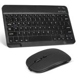 UrbanX Rechargeable Bluetooth Keyboard and Mouse Combo Ultra Compact Slim Full-Size Keyboard and Ergonomic Mice for Samsung Galaxy Tab S2 8.0 Mac/Desktop/PC/Laptop/Tablet- Black