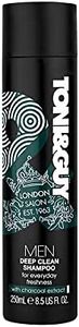 Toni&Guy Men Deep Clean Shampoo with Activated Charcoal Extract, Clarifies Scalp for Refreshing Feel, Detoxifies & Removes Excess Oil & Buildup, Everyday Advanced Hair Detox Routine, 250ml