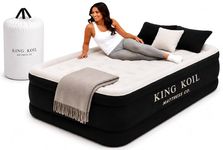 King Koil Luxury Twin Air Mattress with Built-in High Speed Pump for Camping, Home & Guests - Twin Size Double High Airbed Luxury Inflatable Blow Up Mattress Waterproof