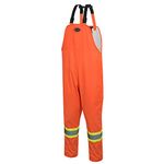 Pioneer Loose Fit Waterproof Safety Work Bib Pants - Tear-Resistant - Adjustable Waist - Hi Vis Orange
