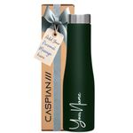 Caspian Aqua Customised Stainless Steel Water Bottle 1L, Green with Logo Print - Personalised Water Bottle with Your Name Print for Kids Boys Girls School Office Gym- Perfect for Corporate Gifting