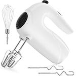 Hand Mixer for Cake, Electric Hand Mixer with Turbo Boost/Self-Control 5-Speeds Hand Mixer Electric Whisk + 4 Stainless Steel Accessories, Cake Mixer for Baking/Making Cake Cream (Upgraded)