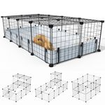 20 Panels Guinea Pigs Cages: BUCATSTATE Small Animal Cage with Waterproof Mat, Metal Hedgehog Cage with Door, C&C Cage for Guinea Pigs, Bunny, Hedgehogs, Chinchillas