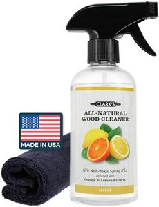 CLARK'S Natural Cutting Board Spray Cleaner, with Microfiber Cloth, for Wood Countertop – Pure Ingredients Filtered Water, Distilled Vinegar, Castile Soap, Lemon & Orange Citrus Oil Extracts, 12oz