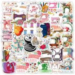 Sewing Machine Stickers, 70pcs Cartoon Graffiti Sewing Stickers Cute Vinyl Waterproof Tailor Themed Decals for Kids Girls Aesthetic Water Bottles Laptop Luggage DIY Decoration