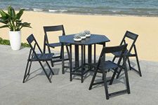 SAFAVIEH Outdoor Collection Kerman Black Table/Chair Set