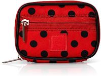 Made Easy Kit Pill Case - Weekly Medicine Organizer with Removable Seven-Day Vitamin & Supplement Box - Premium Neoprene for Travel Purse Accessory (Red Black Polka Dots)