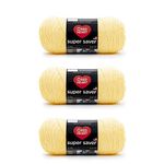 Red Heart Super Saver Lemon, 3 Pack of 7oz/198g-Acrylic-#4 Medium-364 Yards, Knitting/Crochet