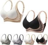 Nimedala Super Gather Bra Wireless Push Up Bra,Posture Correcting Bra,Comfortable Lift up Bra (White+Black,L)