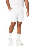 Lacoste Men's Sport Tennis Solid Diamond Weave Shorts, White, 4X-Large