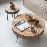 The Attic Jessie Coffee Table | Solid Wood Coffee Table for Living Room | Stylish Centre Table with Natural Matte Finish