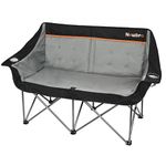 Newbro Oversized Double Camping Chair for Adults, Fully Padded Folding Camping Chairs Loveseat, Big Heavy Duty Outdoor Patio Lawn Chair with Arm Cup Holder