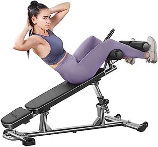 BODY RHYTHM Professional Sit-Up Bench with 4 Adjustable Heights and Reverse Crunch Handle, Adjustable Weight Bench and Flat, Incline & Decline Bench Press, Great Strength Training Slant Bench and Ab &