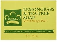 Pack of 4 x Nubian Heritage Bar Soap Lemongrass And Tea Tree With Orange Peel - 5 oz