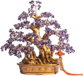 Natural Large Amethyst Tree,18" Amethyst Crystal Bonsai Tree(1300 Gemstone Count) Chakra Tree with Healing Properties Crystal Feng Shui Money Tree of Life for Positive Energy Good Luck Wealth