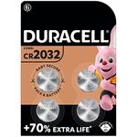 Duracell CR2032 Lithium Coin Batteries 3V (4 Pack) - Up to 70% Extra Life* - Baby Secure Technology – Recommended for use in Apple AirTag - Use in Key Fobs, Home Devices, Fitness, Medical Accessories