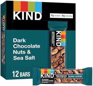 KIND Bars, Dark Chocolate Nuts and Sea Salt, Healthy Snacks, Gluten Free, Low Sugar, 6g Protein, 12 Count