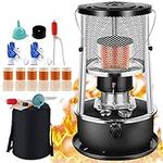 DuANgu Kerosene Heaters for Indoor Use, Non Electric Heater, Portable Heater Camping for Indoor Use, W/6 Wicks, Storage Bag ＆ Other Accessories - 13″~18.1″ Height Adjustable