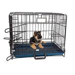 Dog Trust India Black Cage/Crate/Kennel with Removable Tray for Dogs/Cats, (18inch)