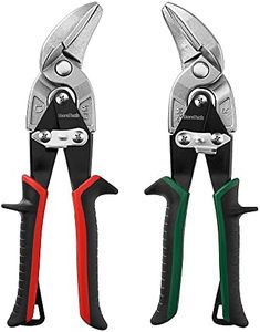 DURATECH 10 Inch Aviation Tin Snips Set, Left and Right Cut, Cr-Mo Steel Blade, Ergonomical Handle with Hang Hole and Safety Latch, for Cut Sheet Metal