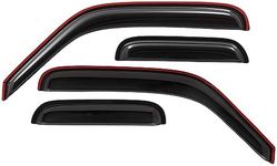 Lightronic WV94423 Side Window Visor Deflector Rain Guard, Dark Smoke, 4-Pieces Set, Fits 1999-2011 Ford Ranger SuperCab with Fixed Rear Windows, 1999-2010 Mazda B2300/B2500/B3000/B4000 Extended Cab