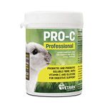 Vetark Pro-C Professional, Prebiotic & Probiotic for rabbits, guinea pigs and other small mammals with vitamins and glucose - 100g