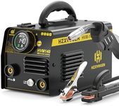 HZXVOGEN 140A MIG Welder, 110V/220V Dual Voltage Gasless MIG/Lift TIG/Stick Welder Machine 3 in 1 with Synergic, IGBT Inverter Portable Flux Core Welder Equipment MIG Welding Machine(HVM140)