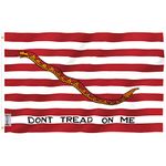 ANLEY Fly Breeze 3x5 Foot First Navy Jack Flag - Vivid Color and Fade Proof - Dont Tread On Me Flags Polyester with Brass Grommets 3 X 5 Ft