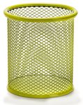 GLUN® Metal Net Pen Stand Green Color with Round Shape Multiuse Stationary Stand Pack of 1