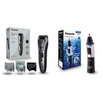 Panasonic ER-GB80-H Wet and Dry Electric Beard, Hair and Body Trimmer for Men & ER-GN30 Wet and Dry Electric Nose, Ear and Facial Hair Trimmer for Men