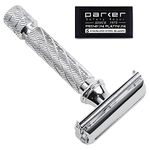 Parker 87R Butterfly Open Double Edge Safety Razor - TRADITIONAL SHORT HANDLE - 10 Blades Included