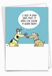 NobleWorks Hilarious Birthday Paper Card with 5 x 7 Inch Envelope (1 Card) Dog DNA Test C7909BDG