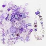 120 Pcs Acrylic Purple Assorted Bea