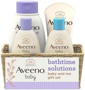 Aveeno Baby Daily Bathtime Solutions Gift Set to Nourish Skin for Baby and Mom, 4 items