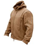 CRYSULLY Men Autumn Winter Mountain Climbing Hunting Travelling Hoodie Ripstop Fleece Jacket Brown