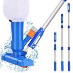 Upgrade Pool Vacuum Kit, 115cm Hot Tub Cleaner with Telescopic Pole, Brush and Mesh Leaf Bag, Pond Hoover Jet for Cleaning Suction Swimming Pool Bottom for Outdoor Garden Spa Fountain Above Ground