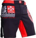 Hardcore Training Fight Shorts Men's Boxing MMA Combat BJJ Grappling Fitness Muay Thai Kickboxing No Gi Multiple Colours (as1, Alpha, xx_l, Regular, Black Red White)