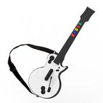 Doyo Guitar Hero Guitar For Playstation 3 And Pc, Wireless White Guitar Controller With Strap For Clone Hero, Rock Band And Guitar Hero Games (5 Buttons)