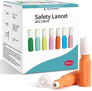 Glucoracy Safety Lancets, Sterile, Top Push Button Activated, 28 Gauge, 1.8 mm, 100 Count, 1 Pack