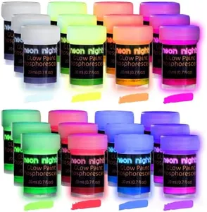 'XXL Set' 24 Cans of Glow in The Dark Paint by neon nights | Luminescent & Phosphorescent, Self-Luminous Paints