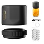 Electric Mason Jar Vacuum Sealer - Automatic Mason Jar Sealer Kit with Can Opener Regular and Wide Mouth Jar Lids - Vacuum Sealing Machine for Food Saver Storage(Black)