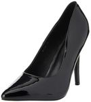 Gizelle Women Stiletto High Heel Pointed Pumps Ladies Party Clubbing Work Court Shoes Size 3-12 (12 UK, Black Patent)