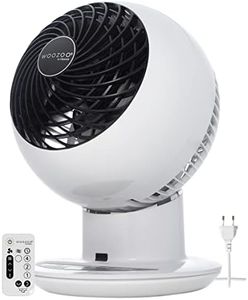 Iris Ohyama Woozoo Table Fan, 30㎡, Desk Fan, White, 5 Speeds, Remote Control, Silent, Quiet, Multidirection Oscillation, For Bedroom, Living Room, Air Circulator, Small, Cooling, Powerful, PCF-SC15T