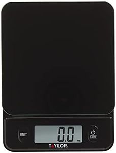 Taylor Precision Products Glass Top Food Scale with Touch Control Buttons, 11 lb Capacity, Black