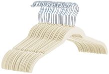 amazon basics Velvet Shirt/Dress Hangers, 30-Pack, Ivory