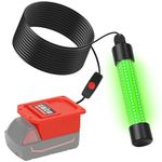 LED Underwater Green Fishing Light, 13W 1300 Lumens IP68 Rated Submersible Fishing Light Attractants for Night Fishing, Docks, Boats, Kayaks(No Battery)