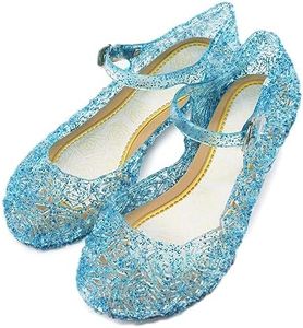 CQDY Blue Girl’s Princess Shoes Jelly Sandals Cinderella Toddler Cosplay Dancing Show Mary Janes(Toddler/Little Kid)