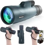 10-30x50 HD Monocular Telescope, High Power Magnification Monocular for Adults with Smartphone Holder, BAK4 Prism and FMC for Wildlife, Concerts, Camping, Scener (green)